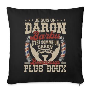 Je suis un daron barbu normal fans barbe - Housse de coussin décorative 45 x 45 cm - noir - Devant