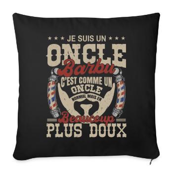 Je suis un oncle barbu normal fans barbe - Housse de coussin décorative 45 x 45 cm - noir - Devant