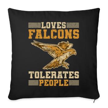 Fauconnerie - Housse de coussin décorative 45 x 45 cm - noir - Devant