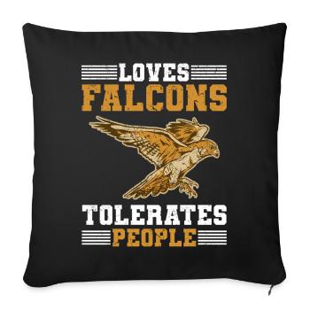 Falconry - Sofa pillowcase 17,3'' x 17,3'' (45 x 45 cm) - black - Front