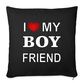 I love my boyfriend Ich liebe meinen Freund - Sofa pillowcase 17,3'' x 17,3'' (45 x 45 cm) - black - Front