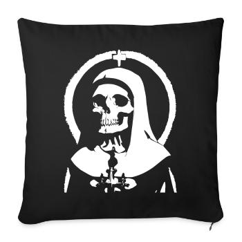 Bezaubernd düstere Gothic-Nonne, satanisch und okkult - Sofakissenbezug 45 x 45 cm - Schwarz - Vorne