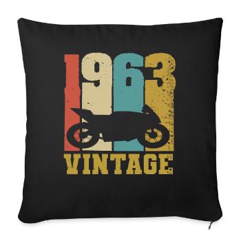 1963 motorcycle vintage - Sofa pillowcase 17,3'' x 17,3'' (45 x 45 cm) - black - Front