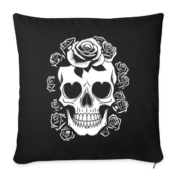 Horreur Crâne Crâne Art Crâne Gothique Heavy Metal - Housse de coussin décorative 45 x 45 cm - noir - Devant