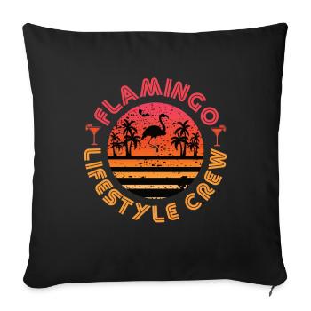 Flamingo Lifestyle Crew - Sofakissenbezug 45 x 45 cm - Schwarz - Vorne