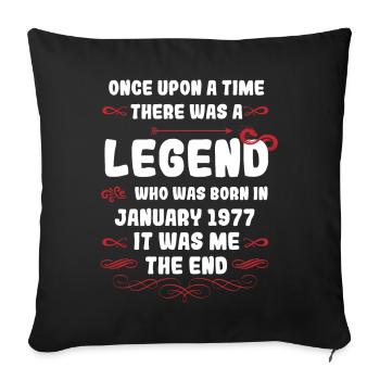Il était une fois une légende. Janvier 1977 Anniversaire - Housse de coussin décorative 45 x 45 cm - noir - Devant