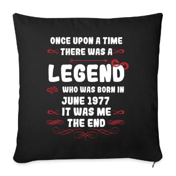 Il était une fois une légende. Juin 1977 Anniversaire - Housse de coussin décorative 45 x 45 cm - noir - Devant