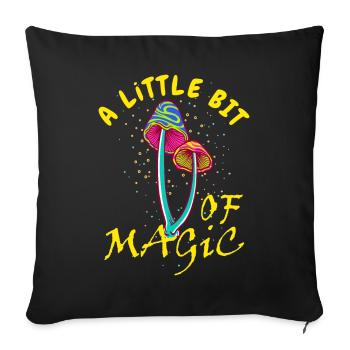 Champignons magiques, un peu de magie - Housse de coussin décorative 45 x 45 cm - noir - Devant