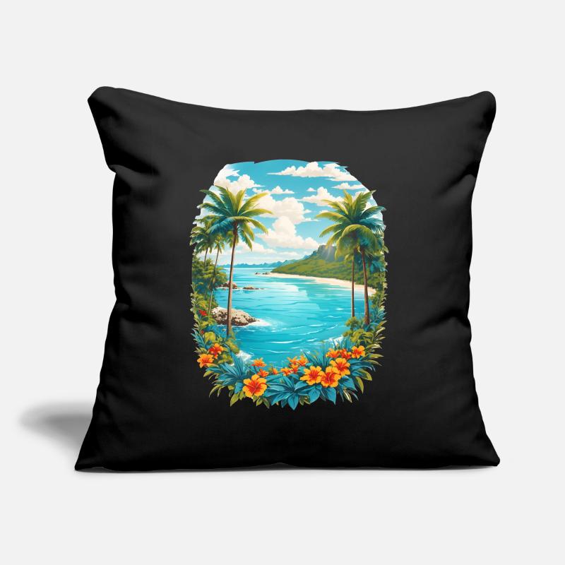 Île des Caraïbes Housse de coussin décorative 45 x 45 cm