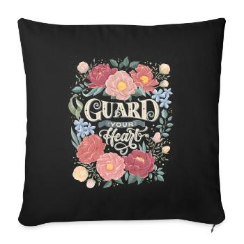 Guard Your Heart - Sofa pillowcase 17,3'' x 17,3'' (45 x 45 cm) - black - Front