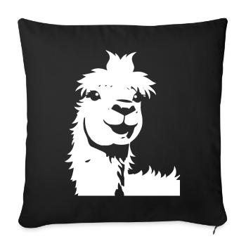 Lustige Lama Silhouette Freche lustige Lamas - Sofakissenbezug 45 x 45 cm - Schwarz - Vorne