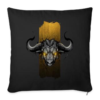 Majestueux buffle d’Afrique : l’essence de la savane - Housse de coussin décorative 45 x 45 cm - noir - Devant