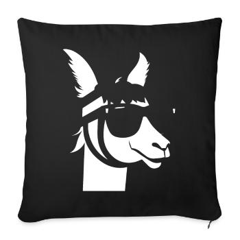 Funny Alpaca Wearing Sunglasses Cool Alpacas - Sofa pillowcase 17,3'' x 17,3'' (45 x 45 cm) - black - Front