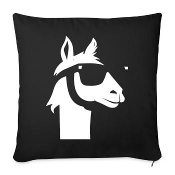 Funny Llama Wearing Sunglasses Cool Llamas - Sofa pillowcase 17,3'' x 17,3'' (45 x 45 cm) - black - Front