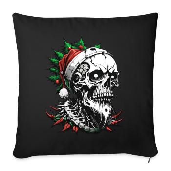 Santa Skull // Skull Santa Claus FS0037 - Sofa pillowcase 17,3'' x 17,3'' (45 x 45 cm) - black - Front