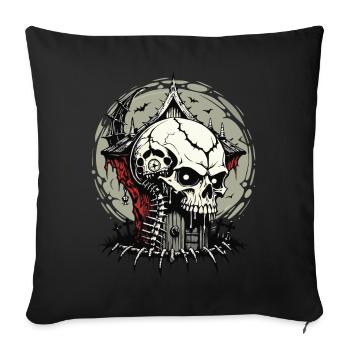 Witch house Skull // Totenkopf Hexenhaus FS0086 - Sofa pillowcase 17,3'' x 17,3'' (45 x 45 cm) - black - Front