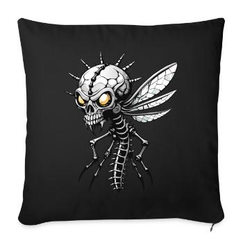 Crâne de moustique // Crâne Mosquito FS0106 - Housse de coussin décorative 45 x 45 cm - noir - Devant