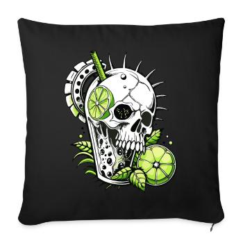 Mojito Cocktail Skull Totenkopf Caipirinha FS0162 - Sofakissenbezug 45 x 45 cm - Schwarz - Vorne