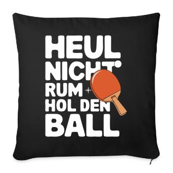 Tennis de table Joueur de tennis de table - Housse de coussin décorative 45 x 45 cm - noir - Devant