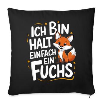Fox, Foxes, Wild Animal, Forest Animal, Red Fox - Sofa pillowcase 17,3'' x 17,3'' (45 x 45 cm) - black - Front