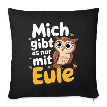 oiseau de nuit hibou hibou oiseau - Housse de coussin décorative 45 x 45 cm - noir - Devant