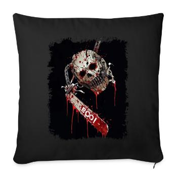 BOO Alles was ich brauche Halloween-Grusel - Sofakissenbezug 45 x 45 cm - Schwarz - Vorne