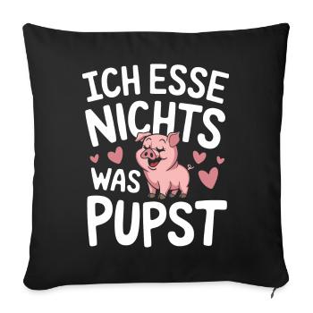 Animal cochon - Housse de coussin décorative 45 x 45 cm - noir - Devant