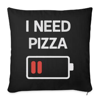 Pizza Italie Restauration rapide - Housse de coussin décorative 45 x 45 cm - noir - Devant