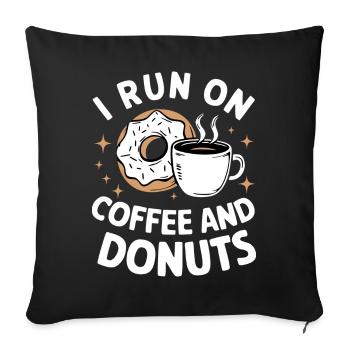 Donut Donuts Candy Bagel - Sofa pillowcase 17,3'' x 17,3'' (45 x 45 cm) - black - Front