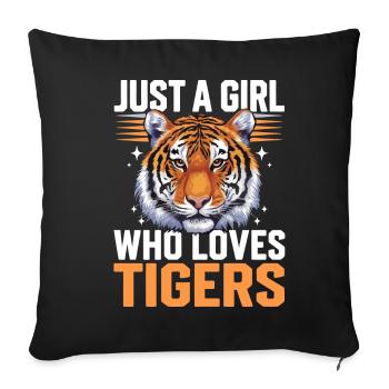 Tiger Animal Zoo Wild Animal - Sofa pillowcase 17,3'' x 17,3'' (45 x 45 cm) - black - Front