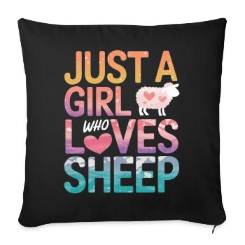 Sheep Sheep Farmer Lamb Farmer - Sofa pillowcase 17,3'' x 17,3'' (45 x 45 cm) - black - Front