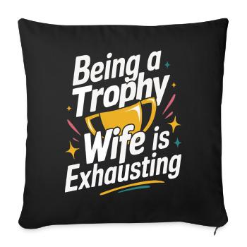 Femme Épouse Partenaire Famille Marié - Housse de coussin décorative 45 x 45 cm - noir - Devant
