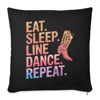 Line Dancing Dancing Dancers - Sofa pillowcase 17,3'' x 17,3'' (45 x 45 cm) - black - Front