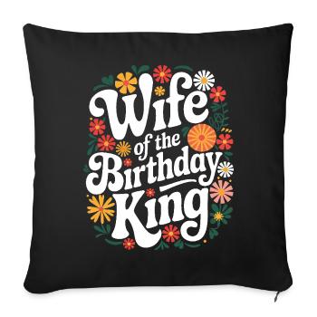 Femme Épouse Partenaire Famille Marié - Housse de coussin décorative 45 x 45 cm - noir - Devant