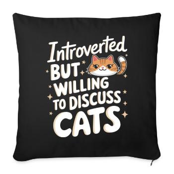 Introverti, antisocial, introverti - Housse de coussin décorative 45 x 45 cm - noir - Devant
