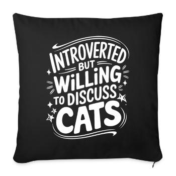 Introverti, antisocial, introverti - Housse de coussin décorative 45 x 45 cm - noir - Devant