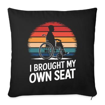 Wheelchair Wheelchair Disabled Humor - Sofa pillowcase 17,3'' x 17,3'' (45 x 45 cm) - black - Front