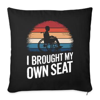 Wheelchair Wheelchair Disabled Humor - Sofa pillowcase 17,3'' x 17,3'' (45 x 45 cm) - black - Front