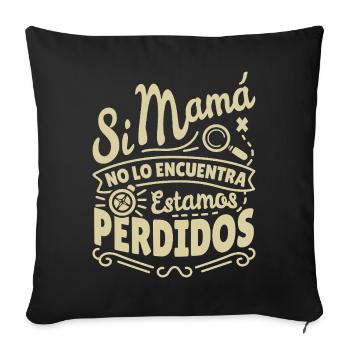 If Mom can't find it - Sofa pillowcase 17,3'' x 17,3'' (45 x 45 cm) - black - Front