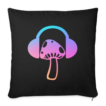 Cadeau du festival Psytrance - Housse de coussin décorative 45 x 45 cm - noir - Devant
