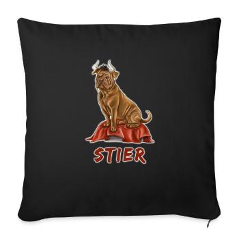 Stier - Sofakissenbezug 45 x 45 cm - Schwarz - Vorne