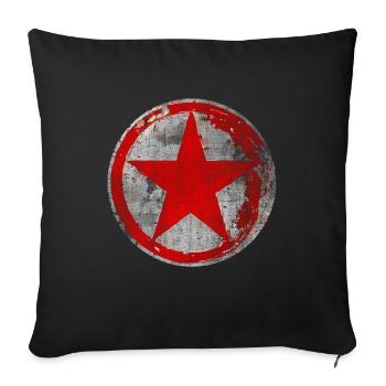 Sévère gauche contre droite rouge politique - Housse de coussin décorative 45 x 45 cm - noir - Devant