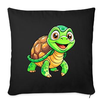 Mega Cute Turtle - Sofa pillowcase 17,3'' x 17,3'' (45 x 45 cm) - black - Front