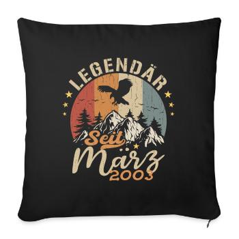Legenden Werden Im März 2003 Geboren - 2003 - Sofakissenbezug 45 x 45 cm - Schwarz - Vorne
