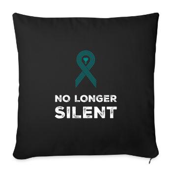 Ne plus se taire, le Mois de la sensibilisation aux agressions sexuelles - Housse de coussin décorative 45 x 45 cm - noir - Devant