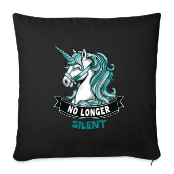 No Longer Silent, Unicorn, Sexual Assault Awarenes - Sofa pillowcase 17,3'' x 17,3'' (45 x 45 cm) - black - Front