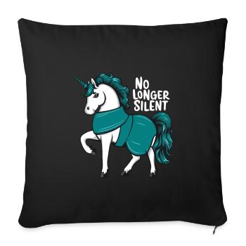 No Longer Silent, Unicorn, Sexual Assault Awarenes - Sofa pillowcase 17,3'' x 17,3'' (45 x 45 cm) - black - Front