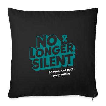 Ne plus se taire, le Mois de la sensibilisation aux agressions sexuelles - Housse de coussin décorative 45 x 45 cm - noir - Devant