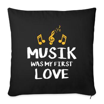 la musique était mon premier amour - Housse de coussin décorative 45 x 45 cm - noir - Devant