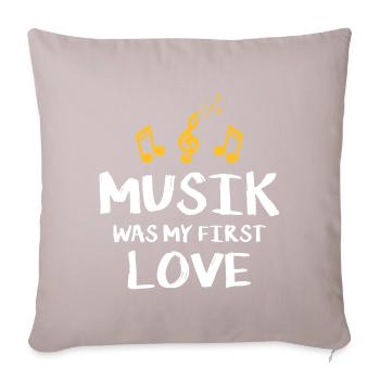 music was my first love - Sofa pillowcase 17,3'' x 17,3'' (45 x 45 cm) - light taupe - Front